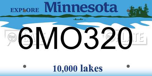 6MO320 Minnesota License Plate