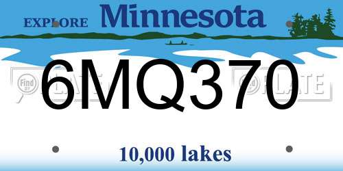 6MQ370 Minnesota License Plate