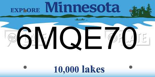 6MQE70 Minnesota License Plate