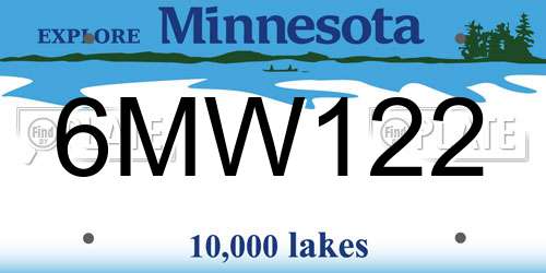 6MW122 Minnesota License Plate
