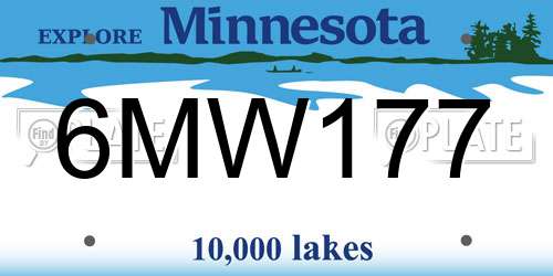 6MW177 Minnesota License Plate