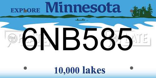 6NB585 Minnesota License Plate