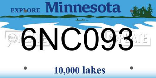 6NC093 Minnesota License Plate