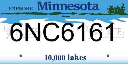 6NC6161 Minnesota License Plate