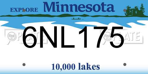 6NL175 Minnesota License Plate