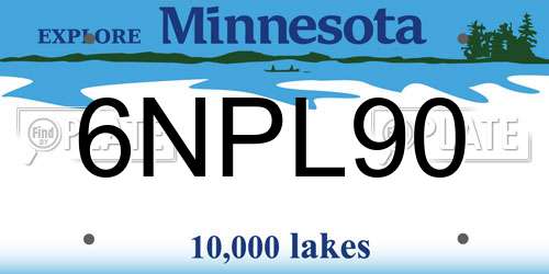 6NPL90 Minnesota License Plate