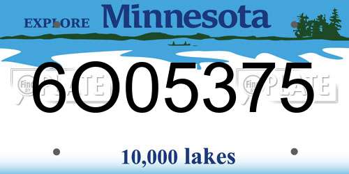 6O05375 Minnesota License Plate