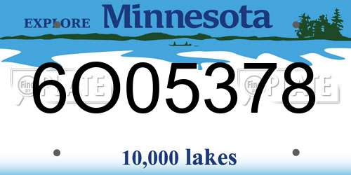 6O05378 Minnesota License Plate