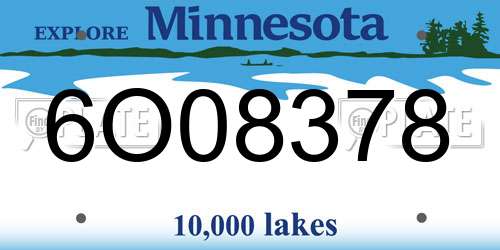 6O08378 Minnesota License Plate