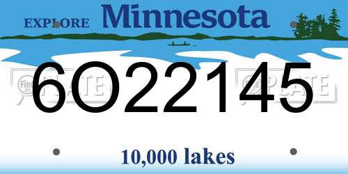 6O22145 Minnesota License Plate