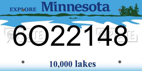 6O22148 Minnesota License Plate