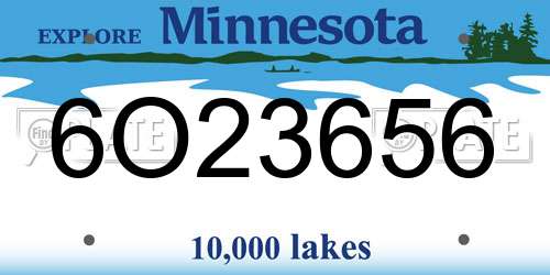 6O23656 Minnesota License Plate