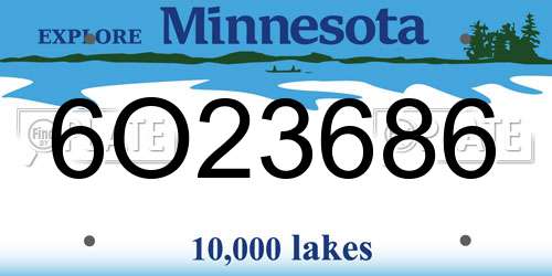 6O23686 Minnesota License Plate