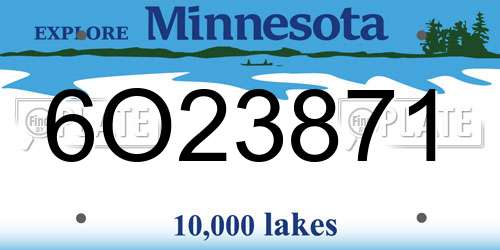 6O23871 Minnesota License Plate