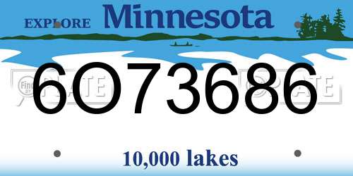 6O73686 Minnesota License Plate