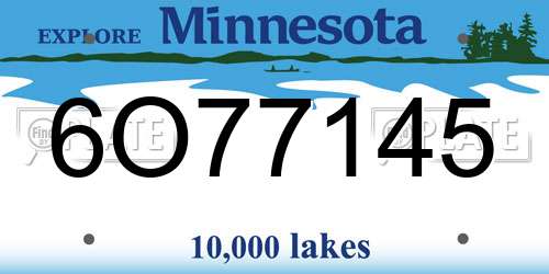 6O77145 Minnesota License Plate