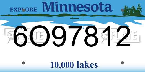 6O97812 Minnesota License Plate