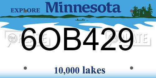 6OB429 Minnesota License Plate