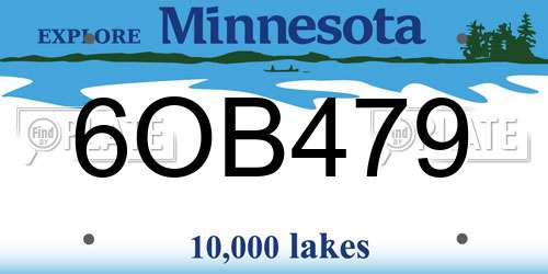 6OB479 Minnesota License Plate