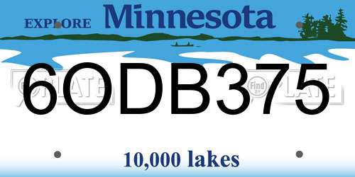 6ODB375 Minnesota License Plate