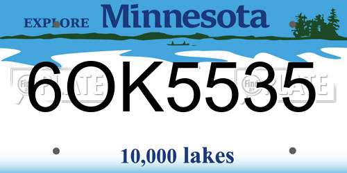 6OK5535 Minnesota License Plate