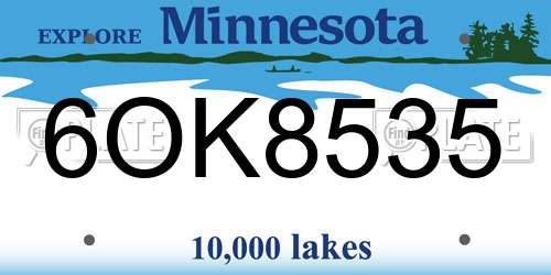6OK8535 Minnesota License Plate