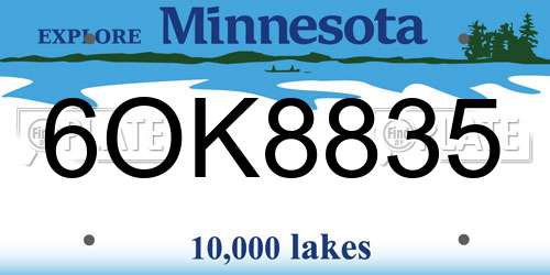 6OK8835 Minnesota License Plate