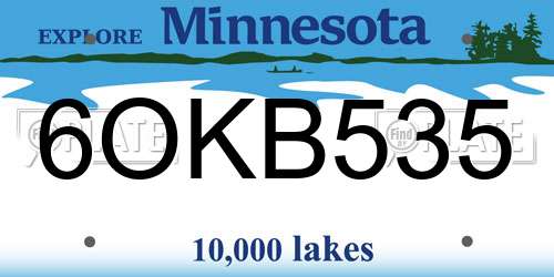 6OKB535 Minnesota License Plate