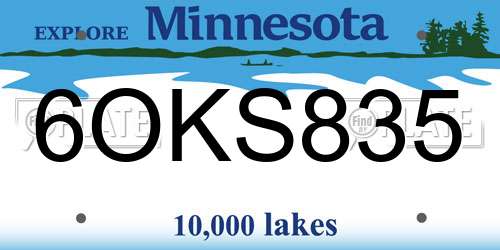 6OKS835 Minnesota License Plate