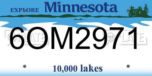 6OM2971 Minnesota License Plate
