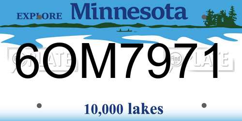 6OM7971 Minnesota License Plate