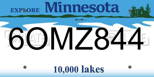 6OMZ844 Minnesota License Plate