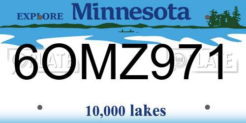 6OMZ971 Minnesota License Plate