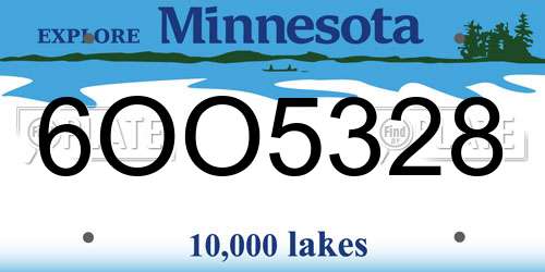 6OO5328 Minnesota License Plate