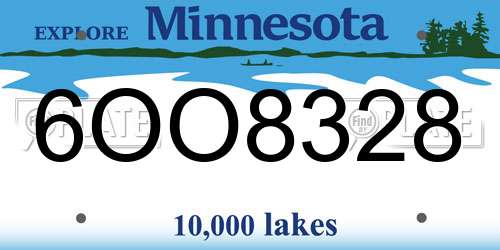 6OO8328 Minnesota License Plate