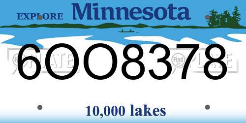 6OO8378 Minnesota License Plate
