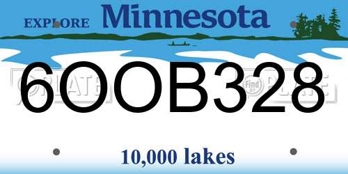 6OOB328 Minnesota License Plate