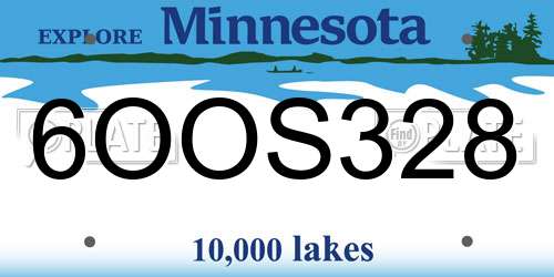 6OOS328 Minnesota License Plate