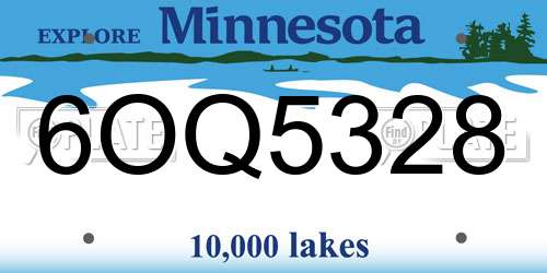 6OQ5328 Minnesota License Plate