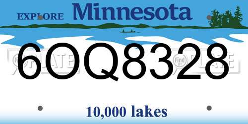 6OQ8328 Minnesota License Plate