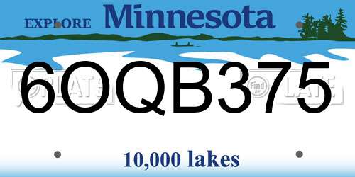 6OQB375 Minnesota License Plate