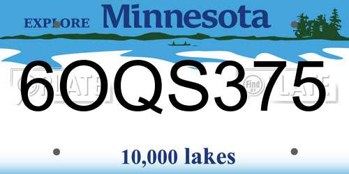 6OQS375 Minnesota License Plate