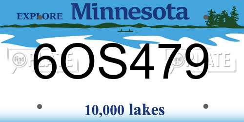 6OS479 Minnesota License Plate