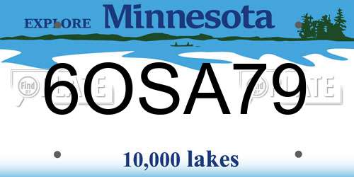 6OSA79 Minnesota License Plate