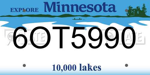 6OT5990 Minnesota License Plate