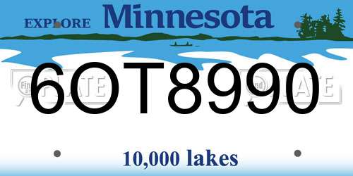 6OT8990 Minnesota License Plate