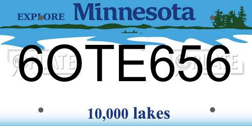 6OTE656 Minnesota License Plate