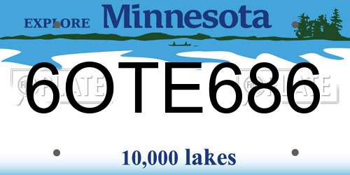 6OTE686 Minnesota License Plate