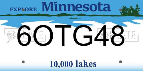 6OTG48 Minnesota License Plate
