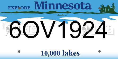 6OV1924 Minnesota License Plate